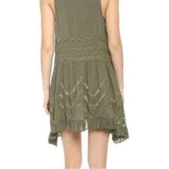 Free People Green Voile Lace Trapeze Slip Dress Size XS - Picture 3 of 3